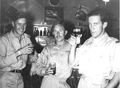 No 77 Squadron Association Korea photo gallery - Don Smith, Jock Christie & Len Schwaiger all RAF on Don's 23rd birthday (D. Smith) 